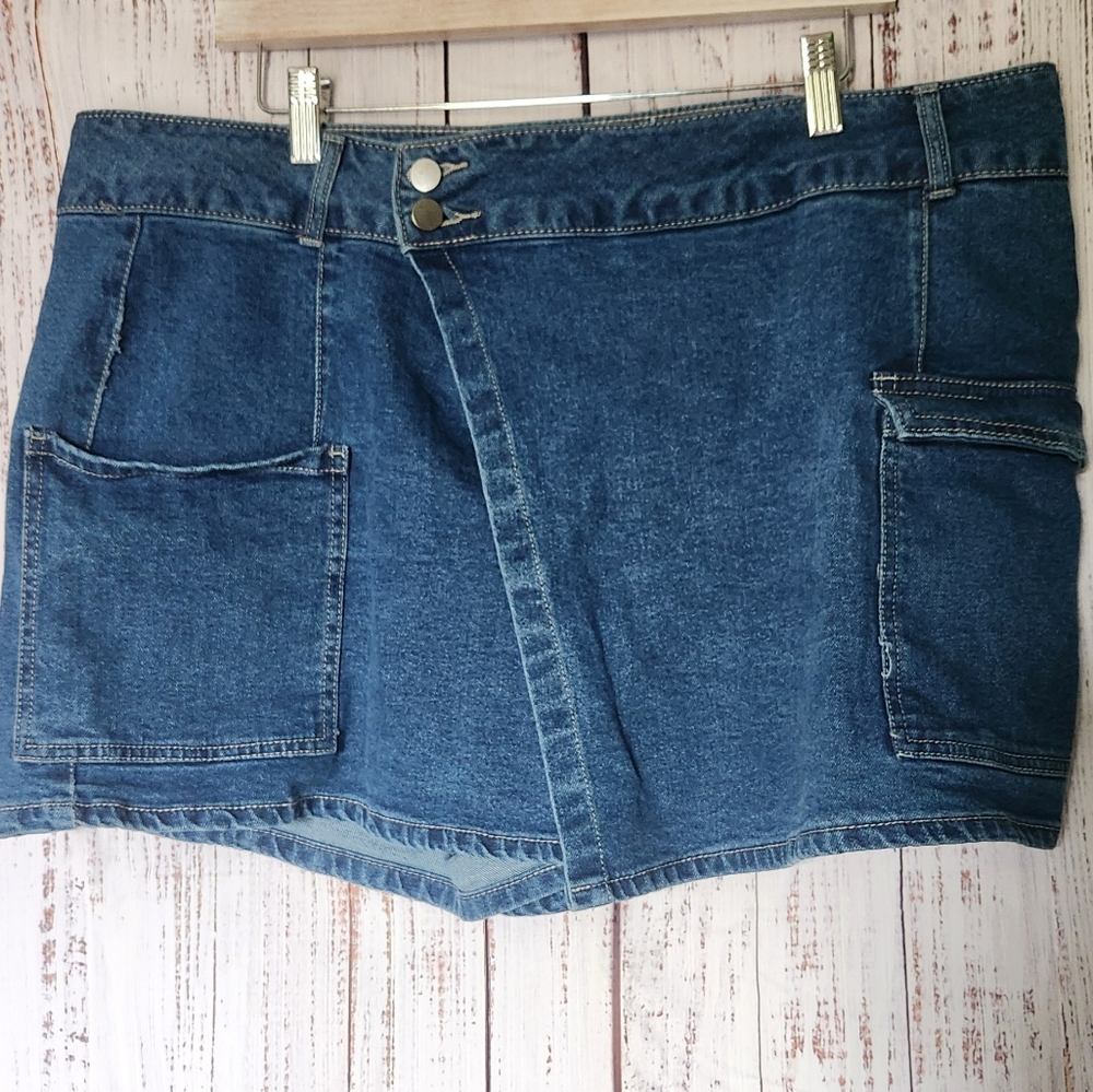 No Boundaries Blue Denim Skirt